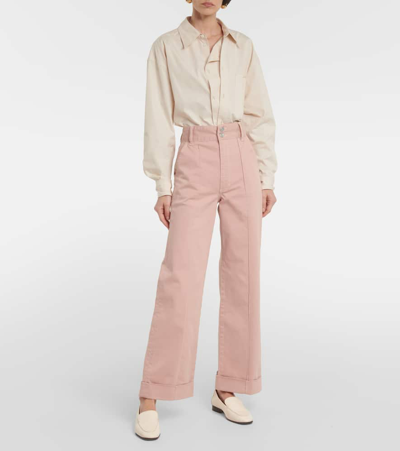 Frame 70s High-rise Straight Jeans In Pink