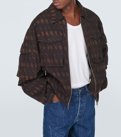 Dries Van Noten Vidway Cotton-blend Field Jacket In Brown