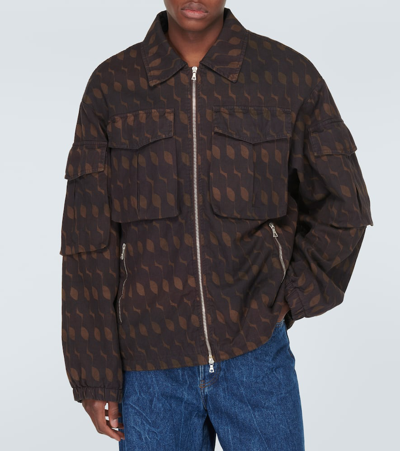 Dries Van Noten Vidway Cotton-blend Field Jacket In Brown