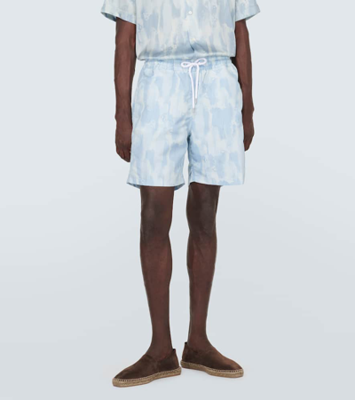 Frescobol Carioca Printed Swim Trunks In Blue