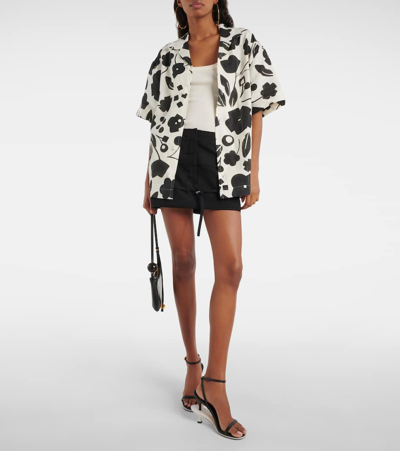 Jacquemus La Chemise Jean Printed Linen Shirt In Black