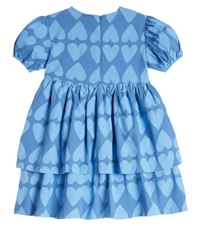 Shop Jellymallow Heart Cotton Dress In Blue