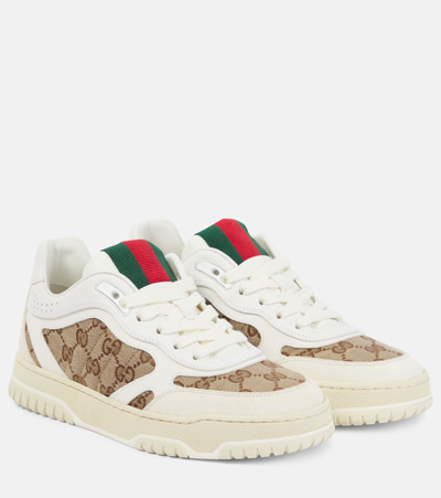 Shop Gucci Re-web Sneakers In White