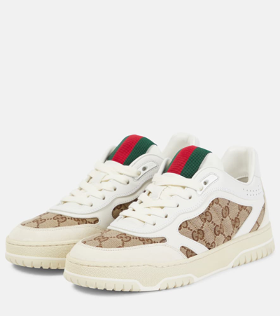 Shop Gucci Re-web Sneakers In White