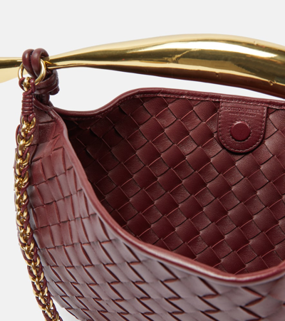 Bottega Veneta Sardine Small Leather Tote Bag In Barolo