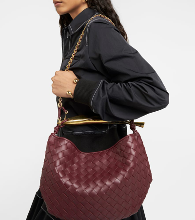 Bottega Veneta Sardine Small Leather Tote Bag In Barolo