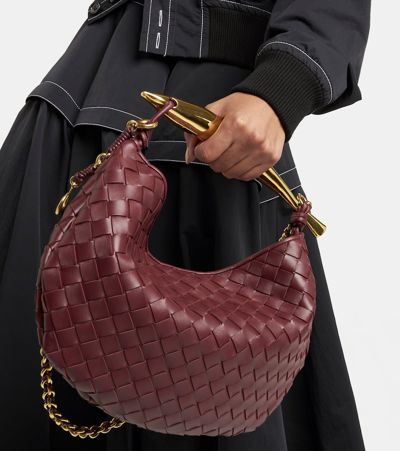 Bottega Veneta Sardine Small Leather Tote Bag In Barolo