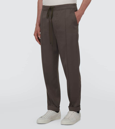Tom Ford Cady Tapered Pants In Brown
