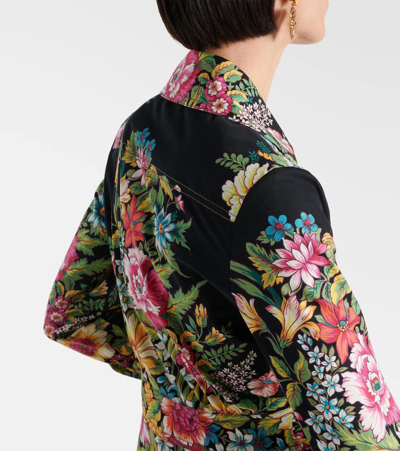 Etro Printed Cotton Midi Dress In Black