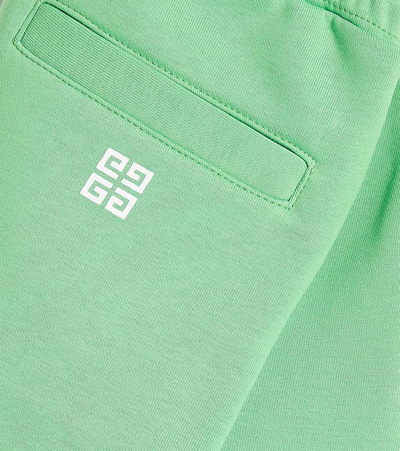 Shop Givenchy Logo Cotton Jersey Shorts In Green
