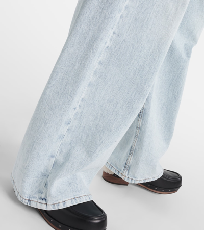 Shop Brunello Cucinelli High-rise Wide-leg Jeans In Blue