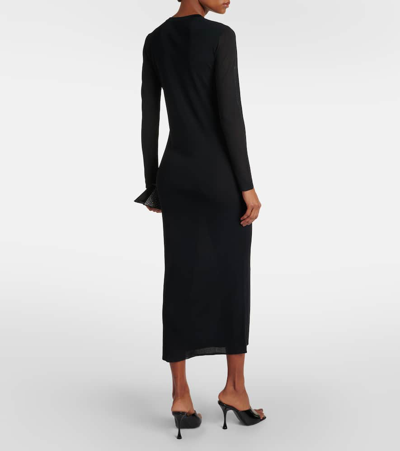 Nina Ricci Knitted Halterneck Maxi Dress In Black