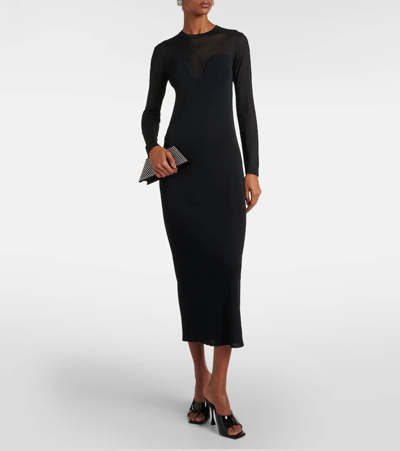 Nina Ricci Knitted Halterneck Maxi Dress In Black