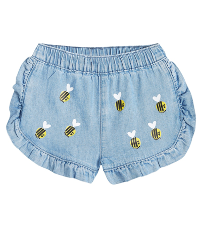 Shop Stella Mccartney Baby Printed Shorts In Blue