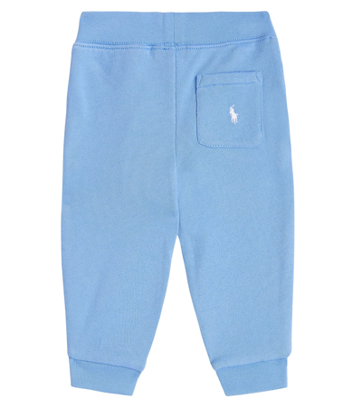 Shop Polo Ralph Lauren Baby Logo Cotton-blend Sweatpants In Blue