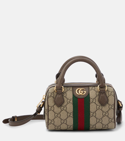 Shop Gucci Ophidia Mini Gg Canvas Crossbody Bag In Multicoloured