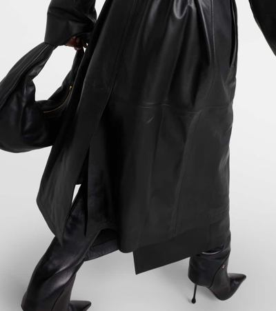 Shop Wardrobe.nyc Leather Trench Coat In Black