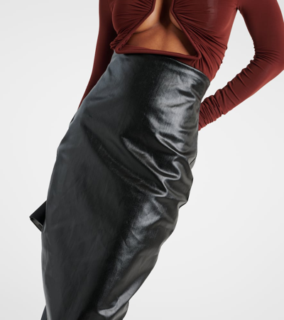 Shop Rick Owens Cotton-blend Maxi Skirt In Black
