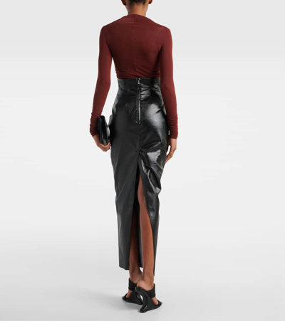 Shop Rick Owens Cotton-blend Maxi Skirt In Black