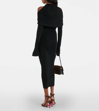 Shop Jacquemus La Robe Doble Wool-blend Midi Dress In Black