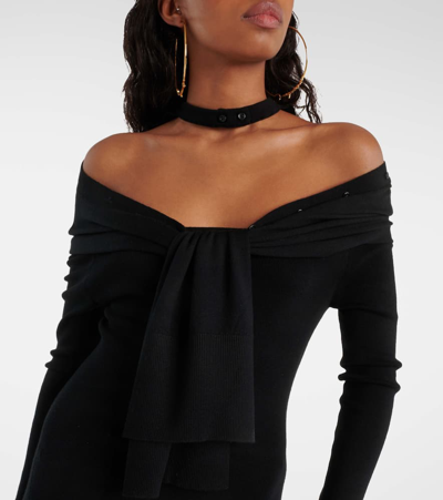 Jacquemus La Robe Doble Wool-blend Midi Dress In Black