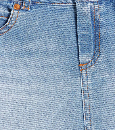 Chloé Lace-detail Denim Skirt In Blue