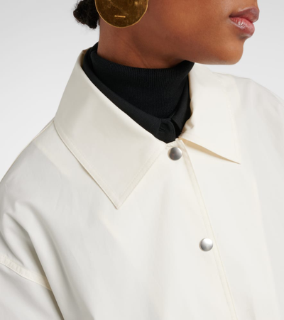 Jil Sander Logo-print Shirt Jacket In Beige