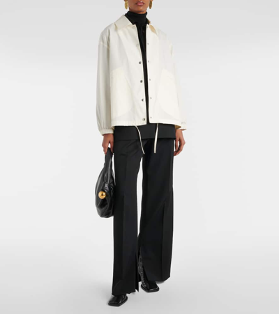 Jil Sander Logo-print Shirt Jacket In Beige