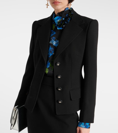 Shop Dolce & Gabbana Single-breasted Wool Jacket In Black