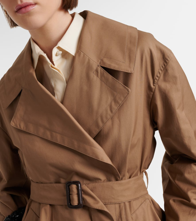 Shop Max Mara Cotton-blend Twill Trench Coat In Beige