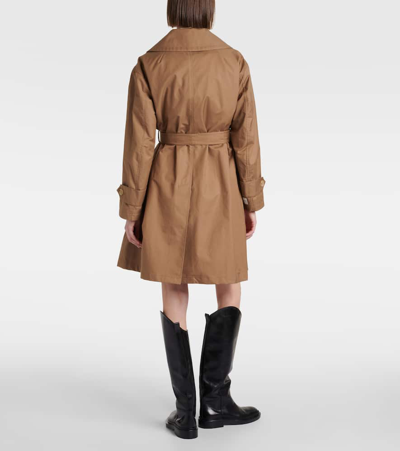 Shop Max Mara Cotton-blend Twill Trench Coat In Beige