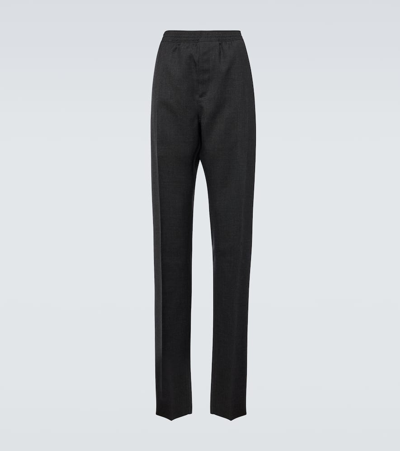Shop Givenchy Wool Straight Pants In Grey