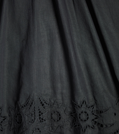 Shop Chloé Ruffled Cotton Dress In Black
