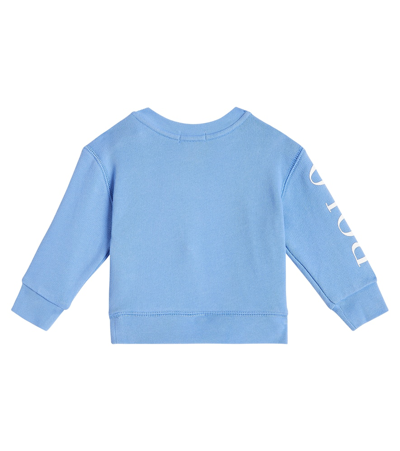 Shop Polo Ralph Lauren Baby Logo Cotton-blend Sweatshirt In Blue