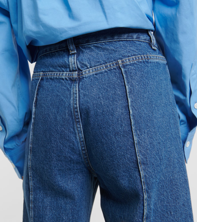 Shop Frame '70s High-rise Straight Jeans In Blue