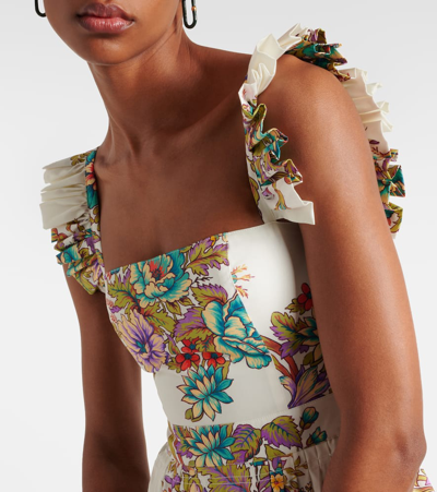 Shop Etro Floral Cotton Poplin Maxi Dress In Multicoloured