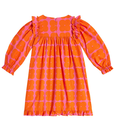 Shop Jellymallow Clover Ruffle-trimmed Cotton Dress In Pink