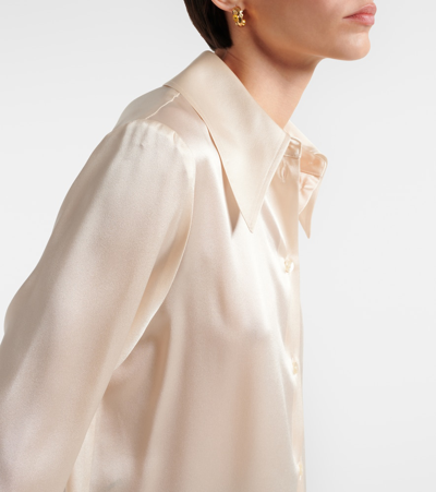 Shop Nina Ricci Satin Shirt In White