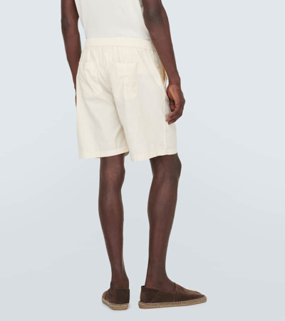Shop Frescobol Carioca Sergio Linen-blend Bermuda Shorts In Yellow