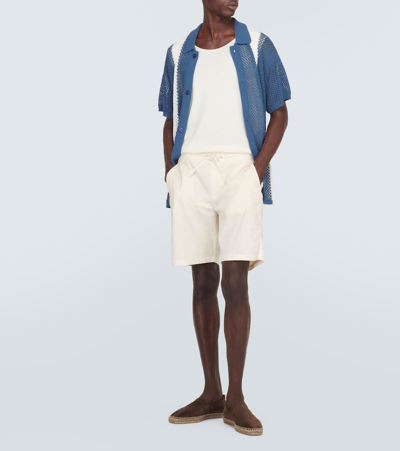 Frescobol Carioca Sergio Linen-blend Bermuda Shorts In Yellow