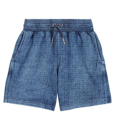 Shop Givenchy Cotton-blend Bermuda Shorts In Blue