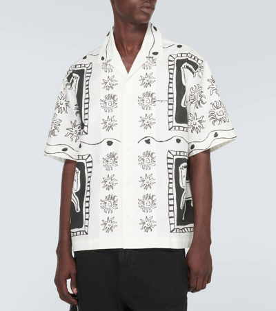 Shop Jacquemus La Chemise Jean Cotton Bowling Shirt In White