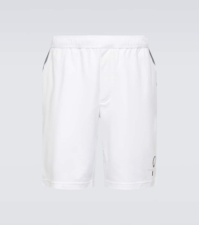 Shop Brunello Cucinelli Embroidered Cotton Bermuda Shorts In White