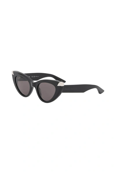 Shop Alexander Mcqueen Punk Rivet Cat-eye Sunglasses For In Black
