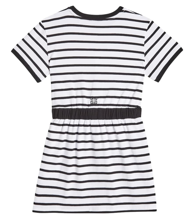 Shop Givenchy Striped Cotton Dress In White