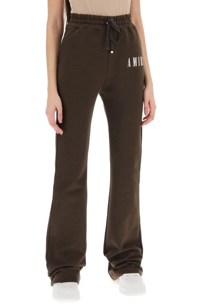 Shop Amiri Joggers With Core Logo In Brown