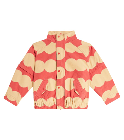 Jellymallow Dot Printed Cotton Jacket In Red
