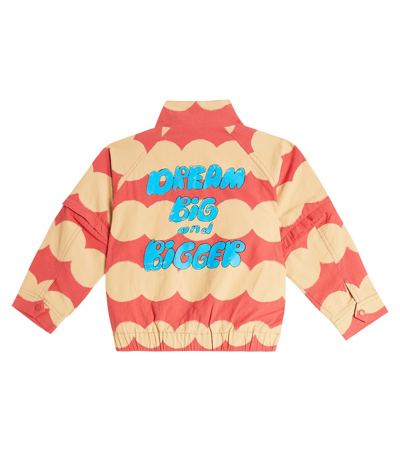 Jellymallow Dot Printed Cotton Jacket In Red