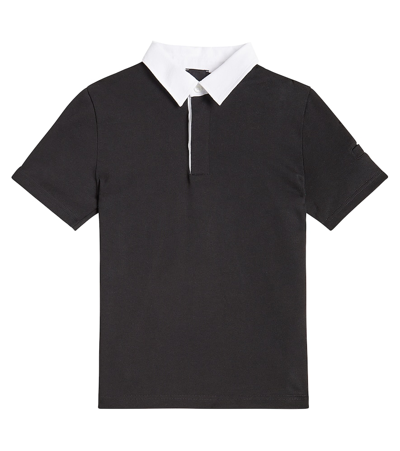 Shop Givenchy Logo Cotton Jersey Polo Shirt In Black