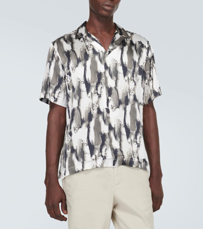 Frescobol Carioca Roberto Silk Bowling Shirt In Multicoloured